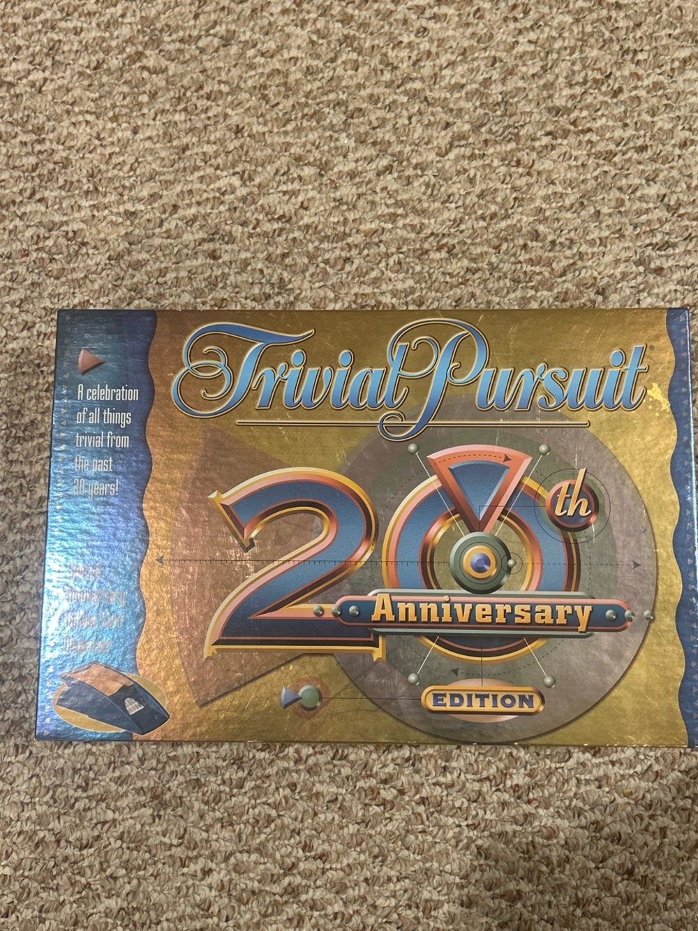 Trivial Pursuit 20th Anniversary Edition Board Game - Gold & Blue Box